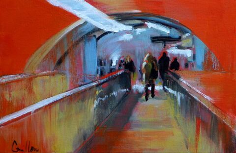 "Le couloir rouge" Huile sur toile, 24 x 35 cm