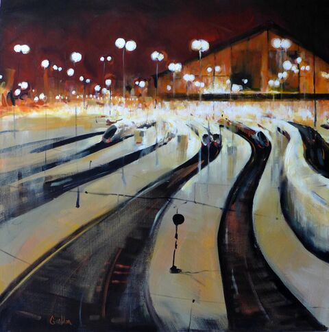 "Nuit Gare du Nord" Huile sur toile, 100 x 100 cm
VENDU
