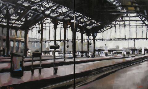 "Gare de Lyon" Huile sur toile, 65 x 108 cm (diptyque)
VENDU