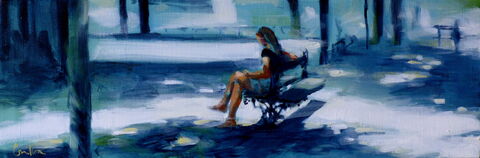 "Dans l'ombre bleue" Huile sur toile, 20 x 60 cm
VENDU