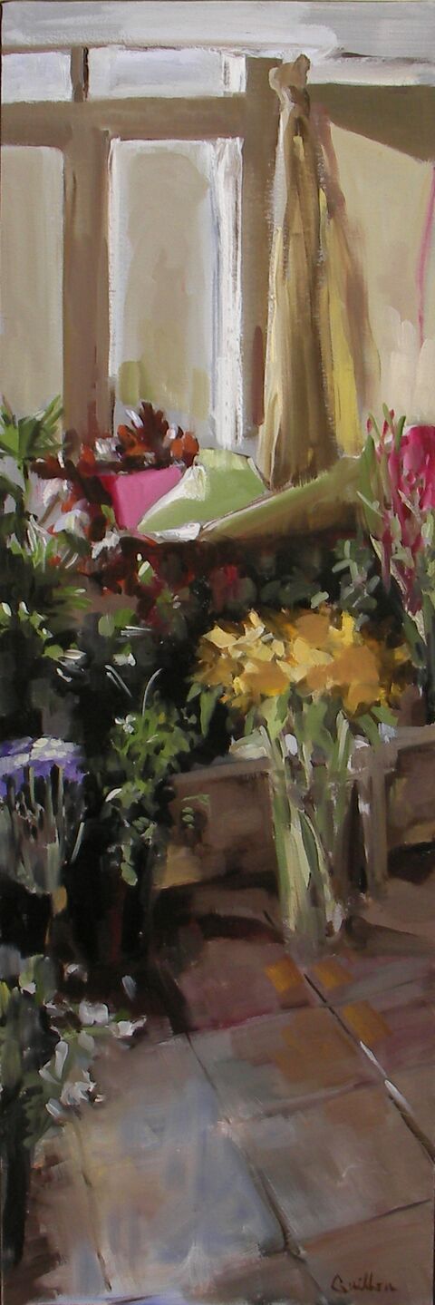"L'atelier du fleuriste : le bouquet jaune" Huile sur toile, 120 x 40 cm
VENDU