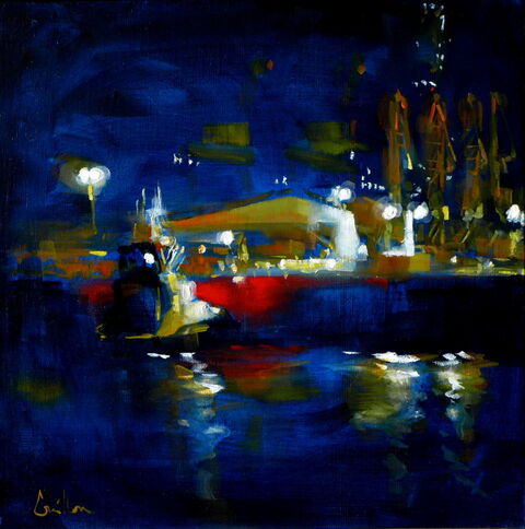 "Nuit sur le port" Huile sur toile, 40 x 40 cm
VENDU