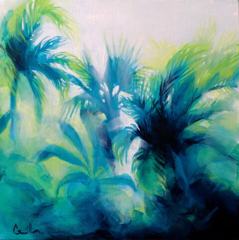 "Paradise I" Huile sur toile, 40 x 40 cm