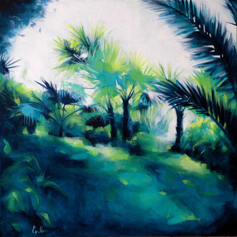 "Tropiques II" Huile sur toile, 80 x 80 cm