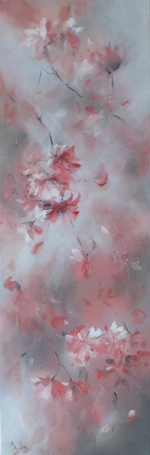 "Sakura IV" Huile sur toile, 90 x 30 cm